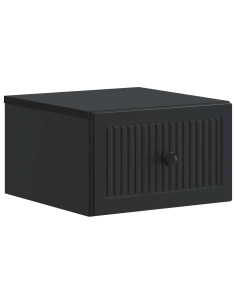 Mobiletto da notte a muro con cassetto Nero 33 x 34,5 x 20 cm