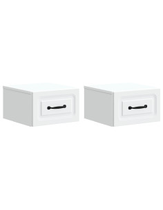 Mobiletto da notte a muro 2 pcs Bianco 34,5 x 33 x 20 cm