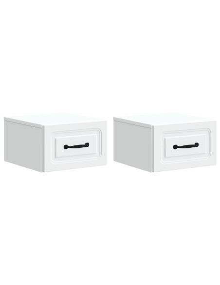 Mobiletto da notte a muro 2 pcs Bianco 34,5 x 33 x 20 cm
