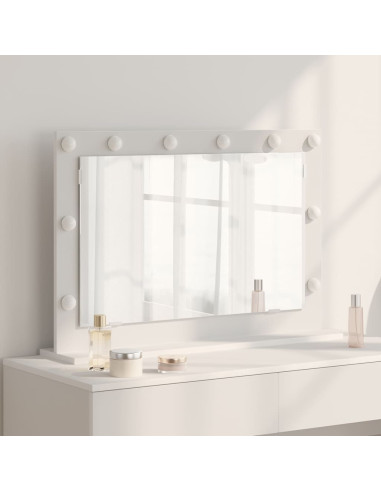 Specchio da Vanità Rettangolare Bianco 80 x 15 x 18 cm