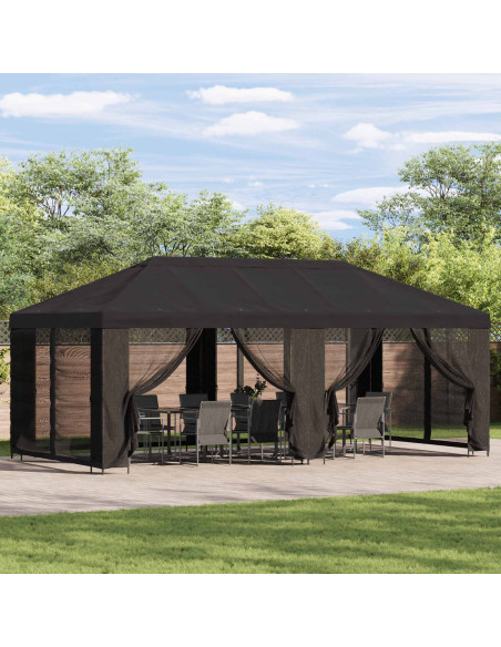Copertura Gazebo con Pareti Laterali Antracite 600,5 x 300,5 cm