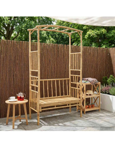 Arco da Giardino con Panchina Naturale 115 x 50 x 205 cm Bambù