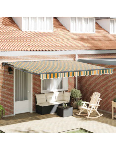 Tessuto per Tenda con Verde e Bianco 400 × 350 cm Poliestere