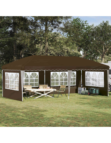 Tenda per feste a pop-up 575 x 289 x 245 cm Tortora