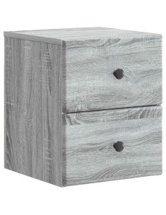 Mobiletto da notte a muro Grigio Sonoma 34,5 x 33 x 40 cm