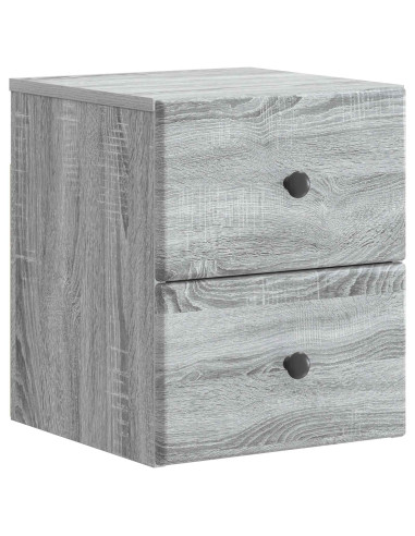 Mobiletto da notte a muro Grigio Sonoma 34,5 x 33 x 40 cm