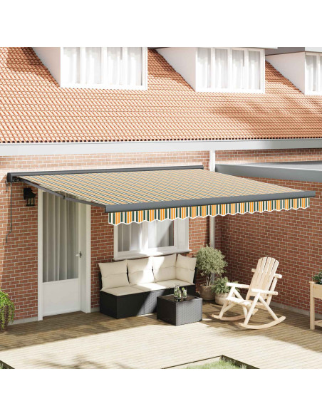 Tenda Retrattile Verde e bianco 400 ×350 cm Tessuto