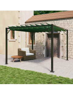 Gazebo con tetto ventilato Verde 3 x 3 x 2,14 m