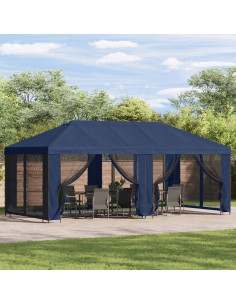 Copertura Gazebo con Pareti Laterali Blu 600,5 x 300,5 cm