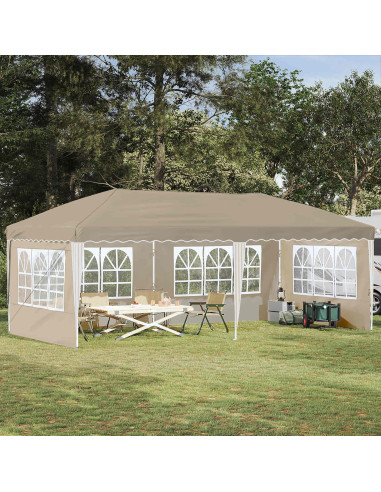 Tenda per feste a pop-up 575 x 289 x 245 cm Crema