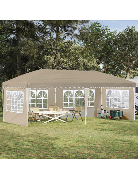 Tenda per feste a pop-up 575 x 289 x 245 cm Crema