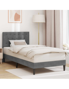 Struttura del letto Grigio Scuro 90 x 190 cm Velluto
