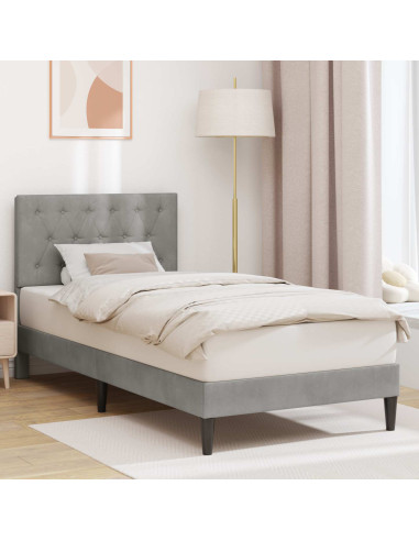 Struttura del letto Grigio Chiaro 90 x 200 cm Velluto