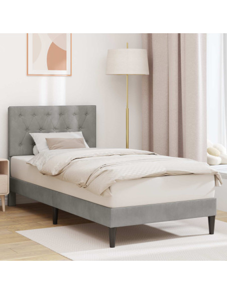 Struttura del letto Grigio Chiaro 90 x 200 cm Velluto