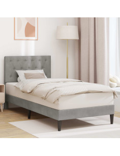 Struttura del letto Grigio Chiaro 100 x 200 cm Velluto