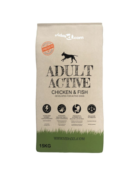 Cibo Secco per Cani Premium Adult Active Chicken & Fish 15 kg