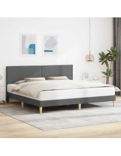 Struttura del letto Grigio Scuro 180 x 200 cm Tessuto