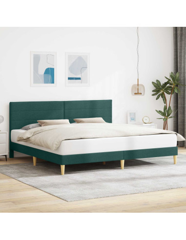 Struttura del letto Verde Scuro 200 x 200 cm Tessuto