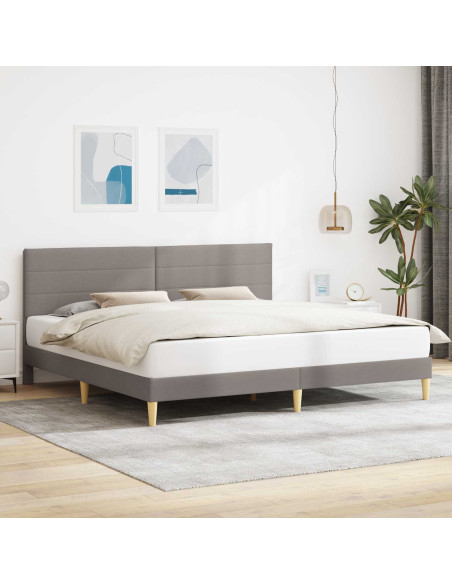 Struttura del letto con testiera Tortora 200 x 200 cm Tessuto