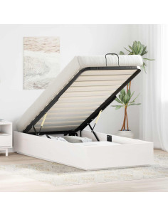 Telaio del Letto Ottomano con Ripostiglio Bianco 75 x 190 cm