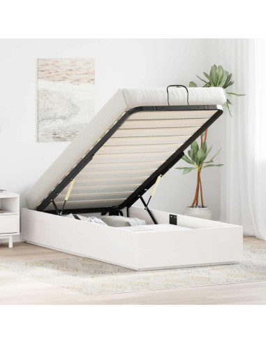 Telaio del Letto Ottomano con Ripostiglio Bianco 75 x 190 cm