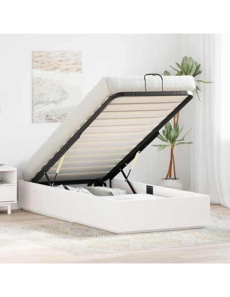 Telaio del Letto Ottomano con Ripostiglio Bianco 75 x 190 cm