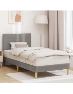 Struttura del letto con testiera Tortora 90 x 200 cm Tessuto