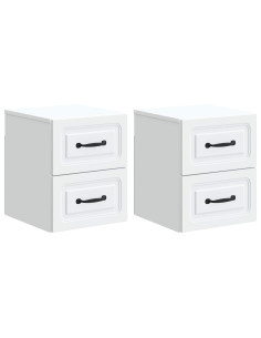 Mobiletto da notte a muro 2 pcs Bianco 34,5 x 33 x 40 cm