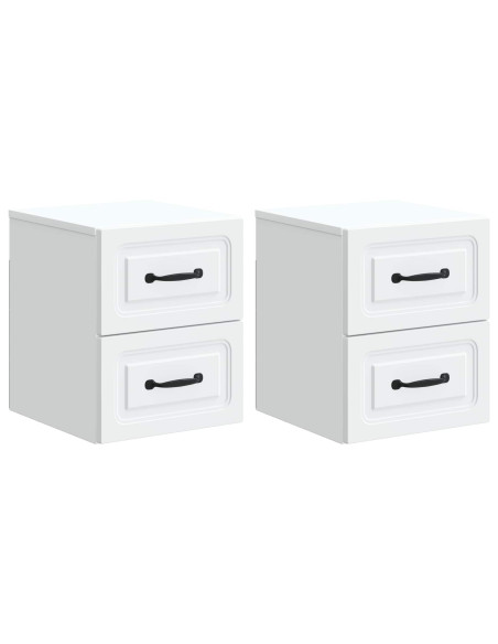 Mobiletto da notte a muro 2 pcs Bianco 34,5 x 33 x 40 cm