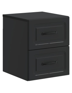 Mobiletto da notte a muro con cassetto Nero 34,5 x 33 x 40 cm