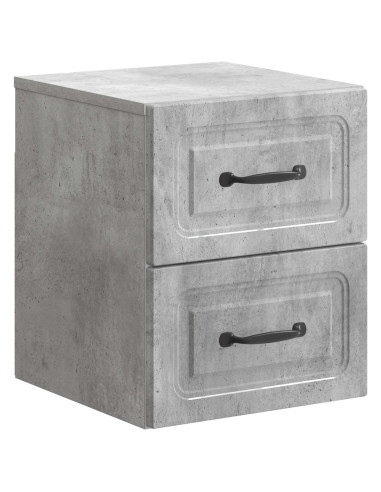 Mobiletto da notte a muro Grigio Cemento 34,5 x 33 x 40 cm