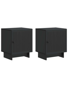 Armadio da Notte 2 pcs Nero 43 x 34,5 x 50 cm