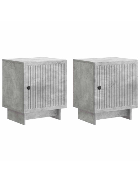 Armadio da Notte 2 pcs Grigio Cemento 43 x 34,5 x 50 cm