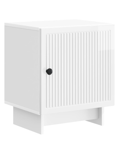 Armadio da Notte Bianco Lucido 43 x 34,5 x 50 cm