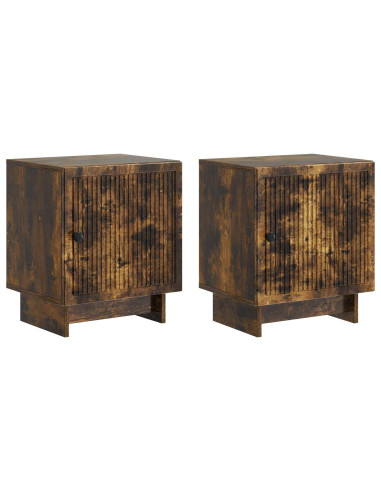 Armadio da Notte 2 pcs Rovere Fumo 43 x 34,5 x 50 cm
