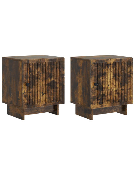 Armadio da Notte 2 pcs Rovere Fumo 43 x 34,5 x 50 cm