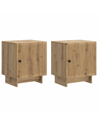 Armadio da Notte 2 pcs Rovere Artigianale 43 x 34,5 x 50 cm