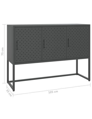 Credenza Antracite 105x35x75 cm in Acciaio