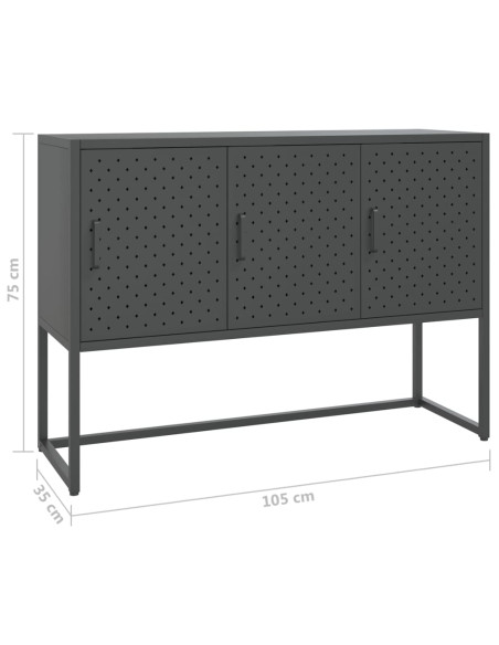 Credenza Antracite 105x35x75 cm in Acciaio