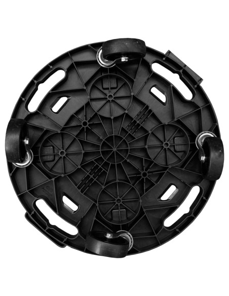 Carrelli per Piante con Ruote 2 pz Diametro 40 cm Neri 275 kg