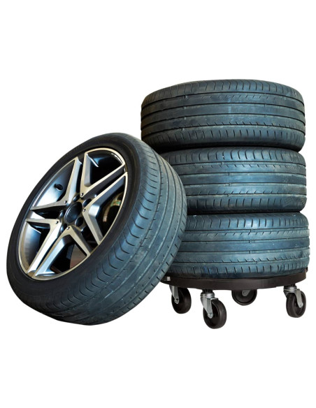 Carrello per Piante con Ruote Diametro 40 cm Nero 275 kg