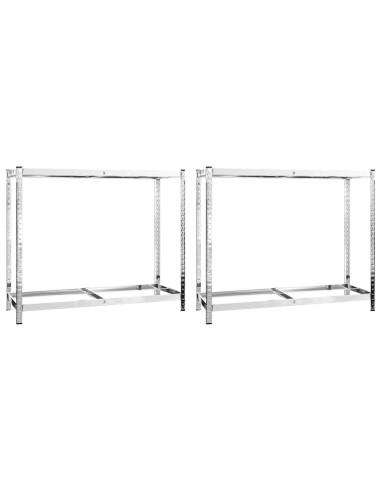 Portapneumatici a 2 Livelli 2pz Argento 110x40x110cm in Acciaio