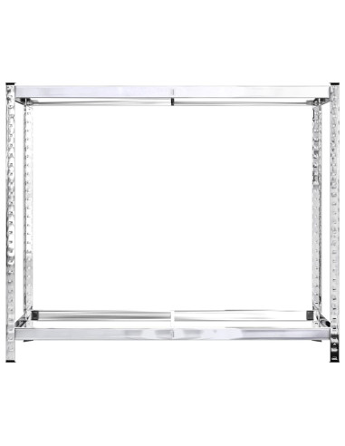 Portapneumatici a 2 Livelli 2pz Argento 110x40x110cm in Acciaio