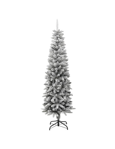 Albero Natale Artificiale Sottile Neve Floccata 180cm PVC e PE