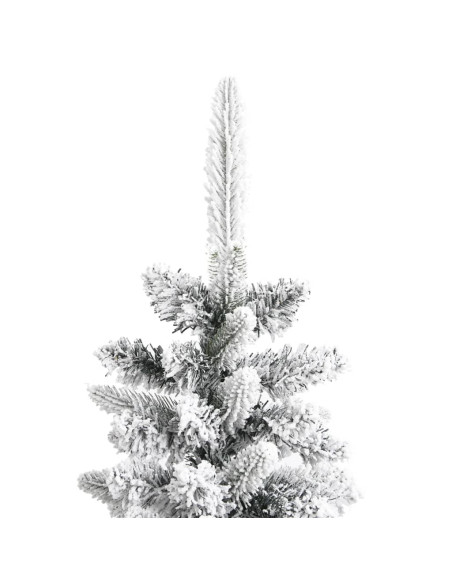 Albero Natale Artificiale Sottile Neve Floccata 180cm PVC e PE