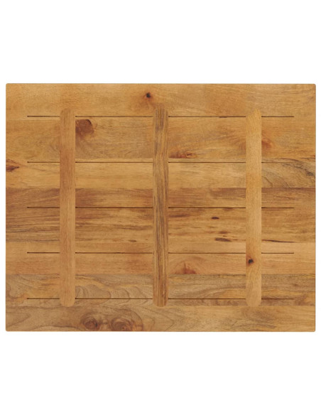 Piano per Tavolo 100x80x2,5cm Rettangolare Legno Massello Mango