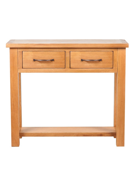 Tavolo Consolle con 2 Cassetti 83x30x73cm in Massello di Rovere