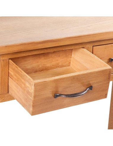 Tavolo Consolle con 2 Cassetti 83x30x73cm in Massello di Rovere