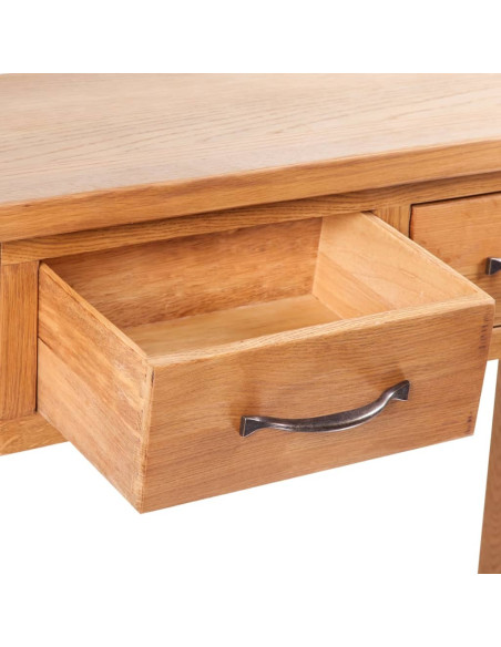 Tavolo Consolle con 2 Cassetti 83x30x73cm in Massello di Rovere