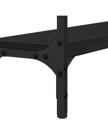 Tavolo consolle con lo scaffale Rovere nero 100 x 22,5 x 75 cm
